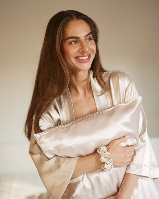 Luxe Zijden Kussensloop Champagne